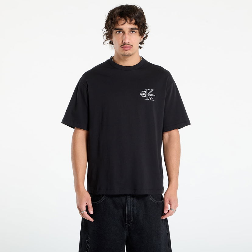 Тениска CALVIN KLEIN Calvin Klein Jeans Men's 30S Micro Monolog Graphic T-Shirt Черно | LV04RC856G UB1