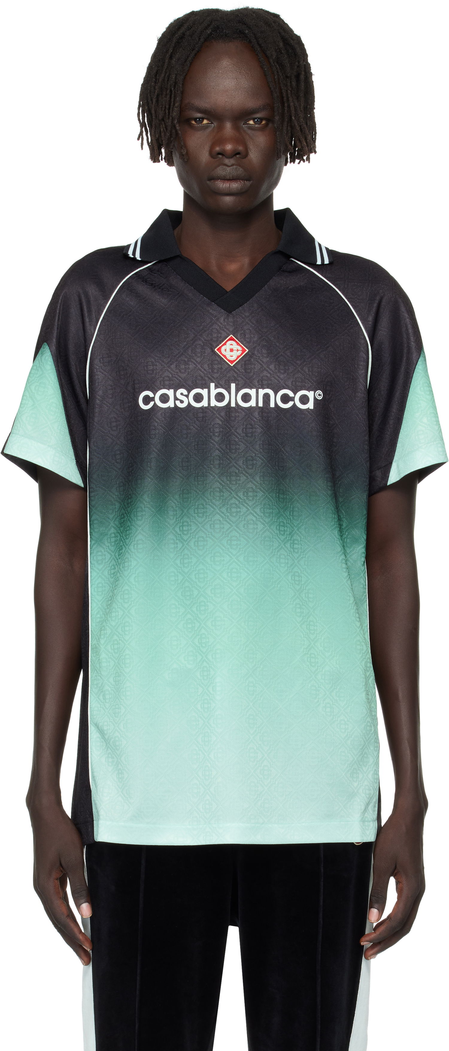 Фланелка Casablanca Casablanca Monogram Football Jersey Зелено | U-MPF25-JTP-375-01, 0