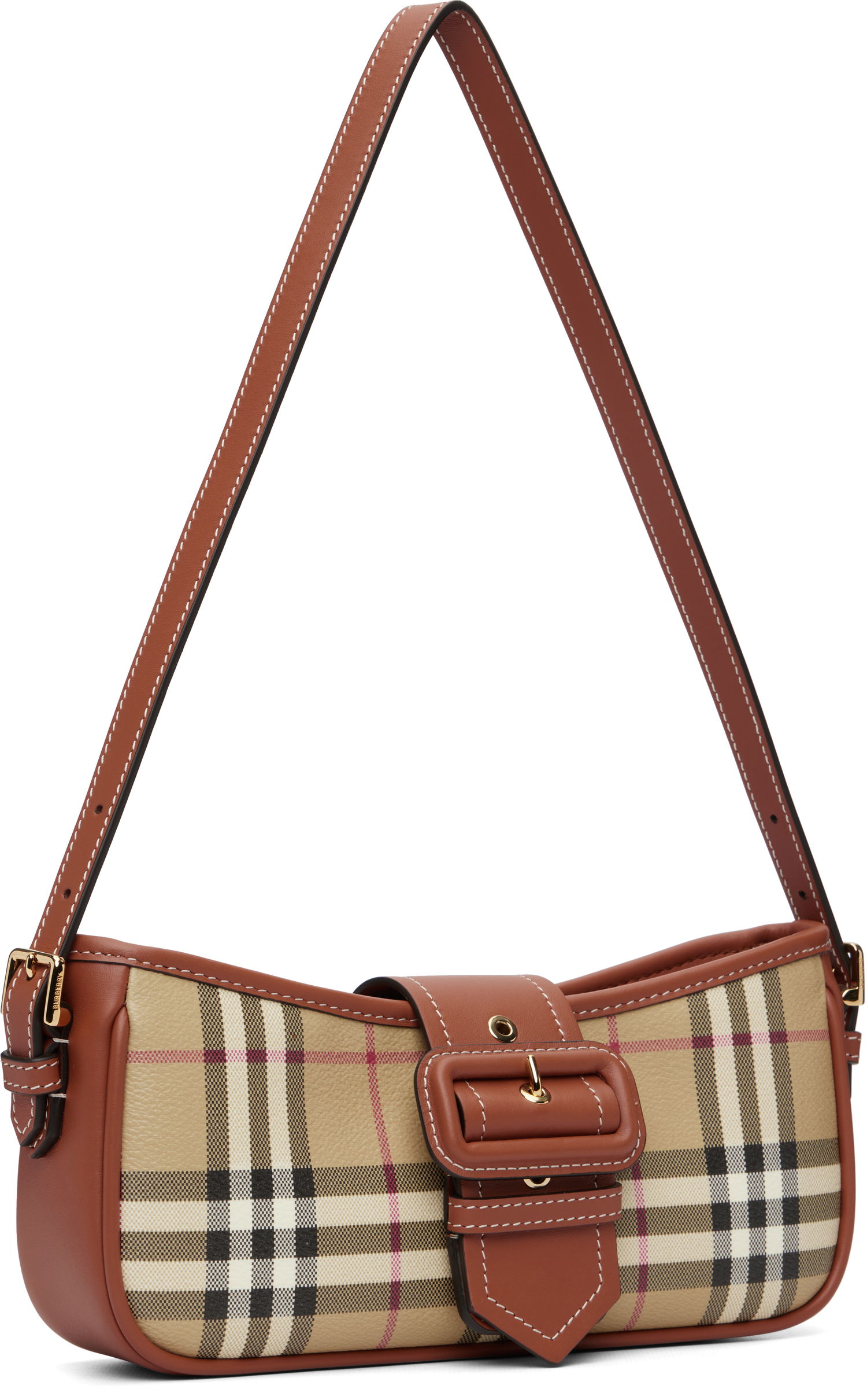 Чанта през рамо Burberry Vintage Check Canvas Sling Bag with Buckle Detail Бежово | 8109796, 1