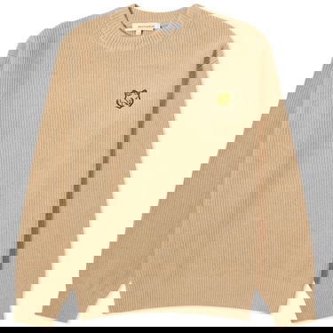 Пуловер MAISON KITSUNÉ Tonal Fox Head Patch Ribbed Crewneck Бежово | LM00818KT1093-H251, 0