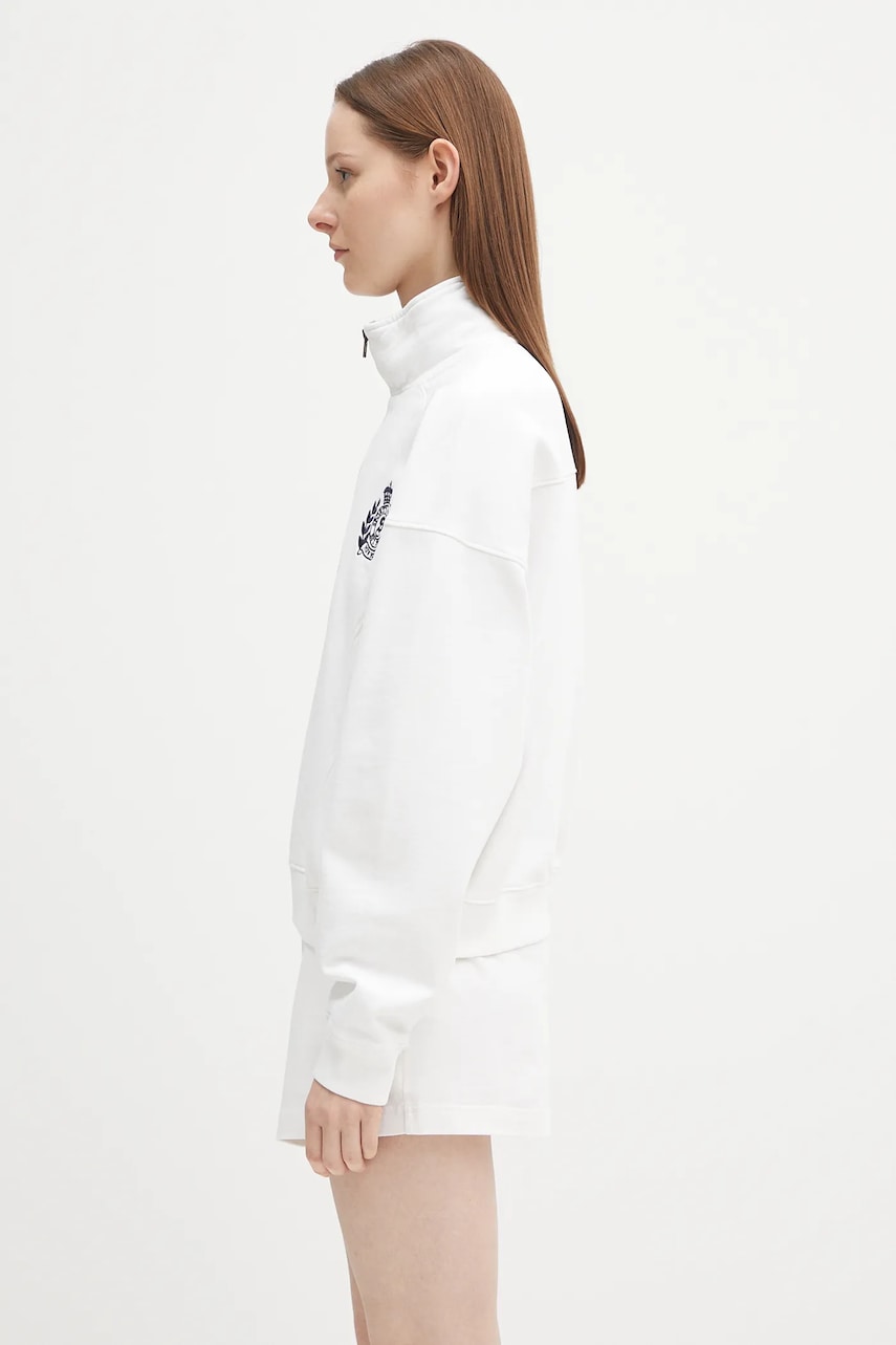 Суитчър Sporty & Rich Sporty & Rich H&W Crest Embroidered Quarter Zip Sweatshirt Бяло | ST073620241WH01, 1