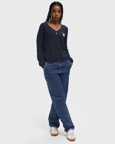 Пуловер American Vintage Fuzzy Cropped V-Neck Pullover Тъмно синьо | NEN18EH25-NIGHT-STAR, 2