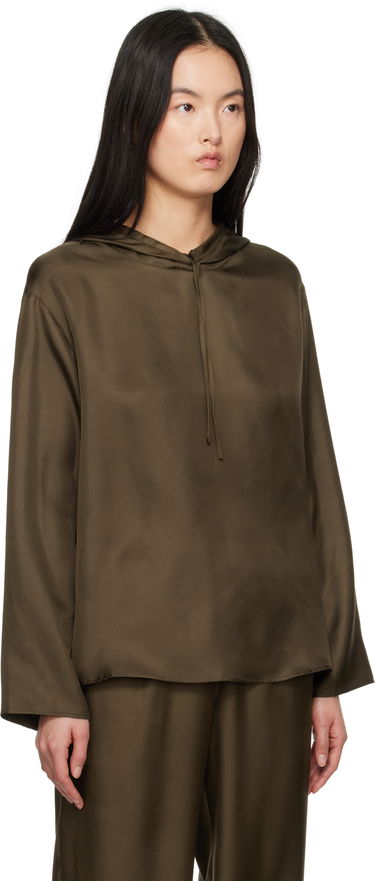Суитчър Loulou de Saison Loulou de Saison Nuka Silk Hoodie Зелено | NUKA, 1