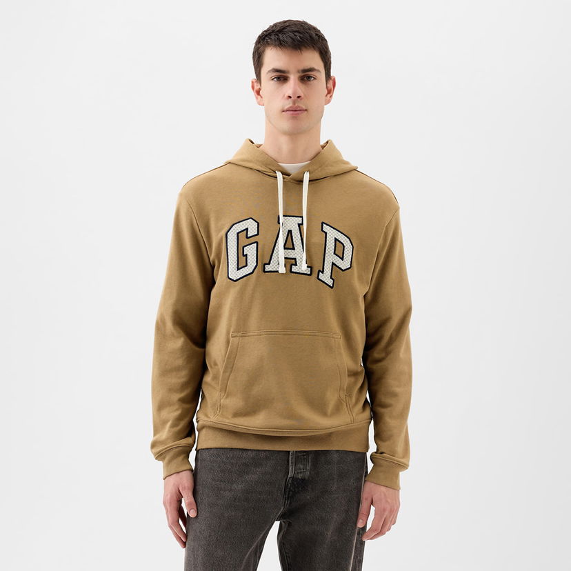 Суитчър GAP French Terry Pullover Logo Hoodie Perfect Khaki Зелено | 868458-00