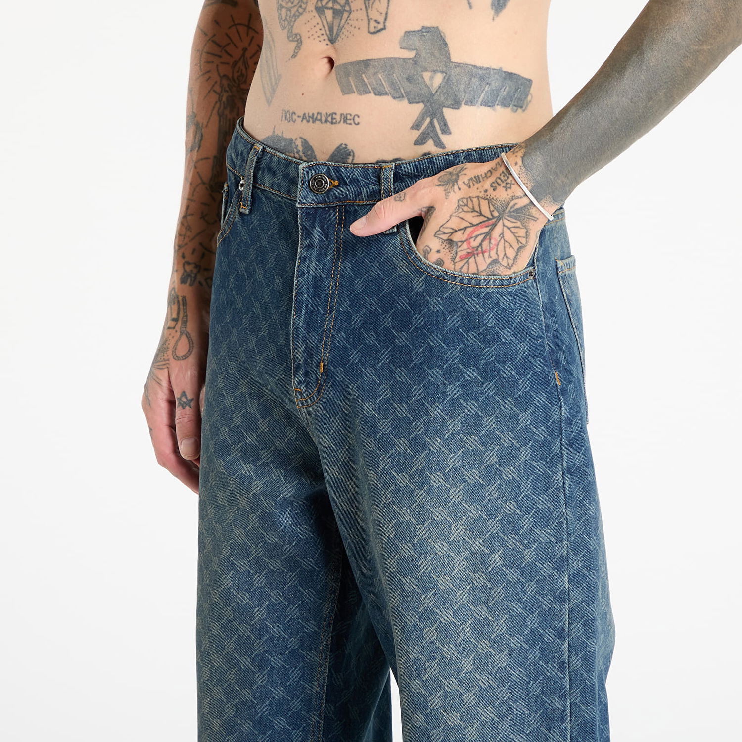 Дънки DAILY PAPER Daily Paper Amba Monogram Jeans Синьо | 2411141, 1