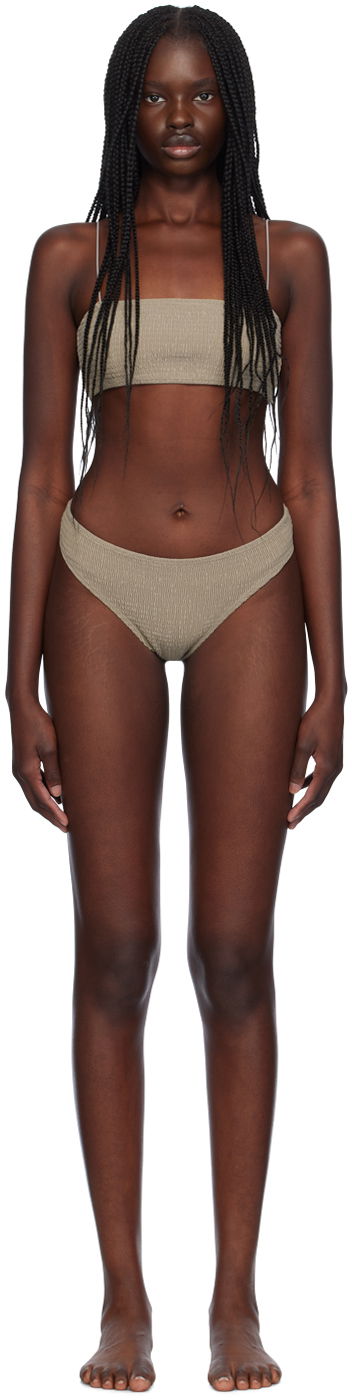 Бански TOTEME Smocked Mid-Rise Bikini Зелено | 241-WSW1079-FB0130/WRW3263FB0130, 0