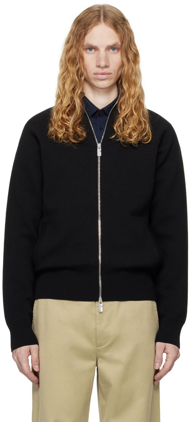Пуловер Burberry Burberry Wool Blend Track Jacket Черно | 8098865, 0