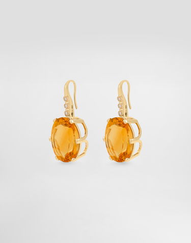 Обеци Dolce & Gabbana Anna Earrings 18-carat Gold With Citrines And Diamonds Оранжево
 | WESB1GWCTR1ZOO00, 1