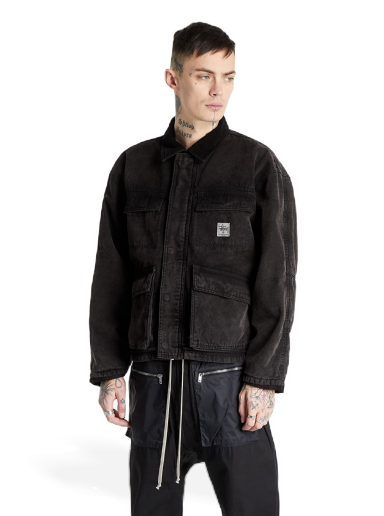 Яке Stüssy Washed Canvas Shop Jacket Черно | 115589 black