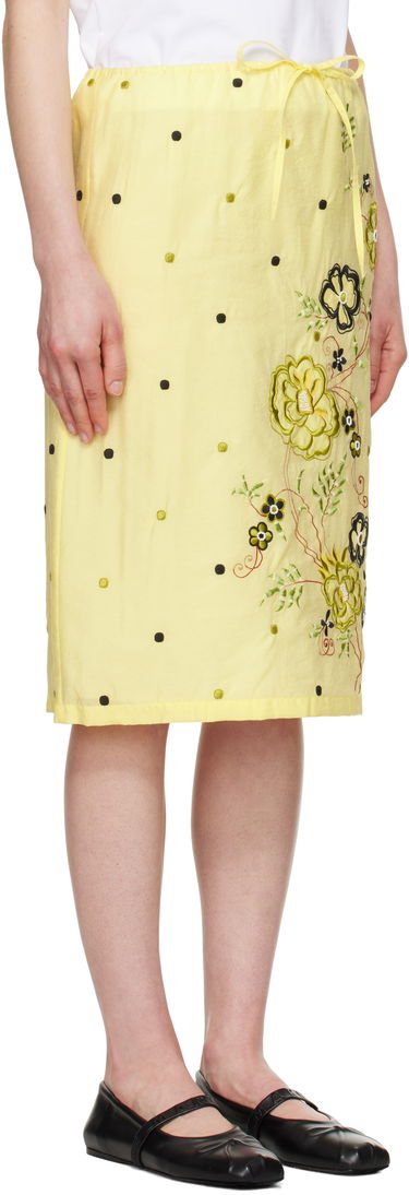 Пола KENZO Kenzo Paris 'KENZO Peonies' Embroidered Straight Midi Skirt Жълто | FF52JU3029CD, 1