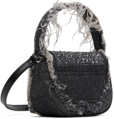 Чанта през рамо Diesel Diesel 1DR XS Fringed Denim Crossbody Bag Черно | X08709 P6804, 2