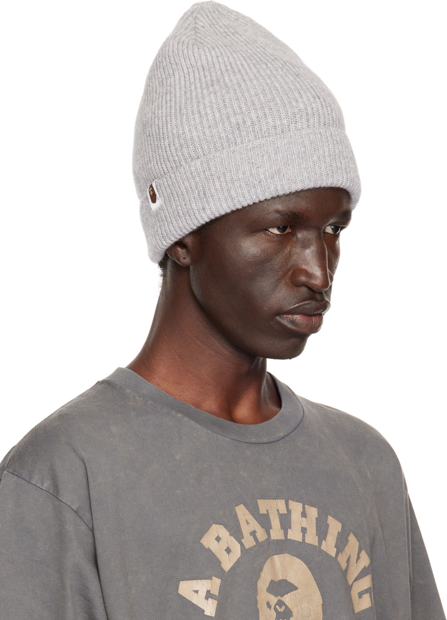Шапка BAPE BAPE One Point Knit Beanie Сиво | 001HTK801304M, 1