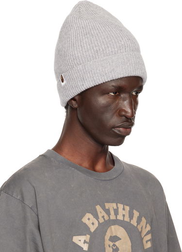 Шапка BAPE BAPE One Point Knit Beanie Сиво | 001HTK801304M, 1