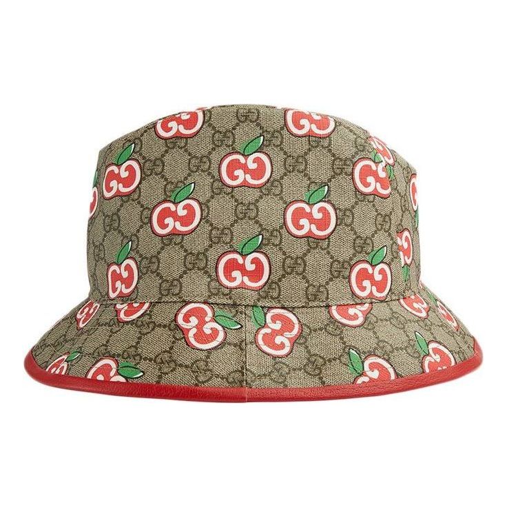 Шапка Gucci Canvas Bucket Hat with Apple Print Бежово | 628445-4HL96-8474