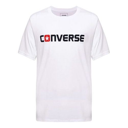 Тениска Converse Short Sleeve Cotton T-Shirt Бяло | 10001970-A01