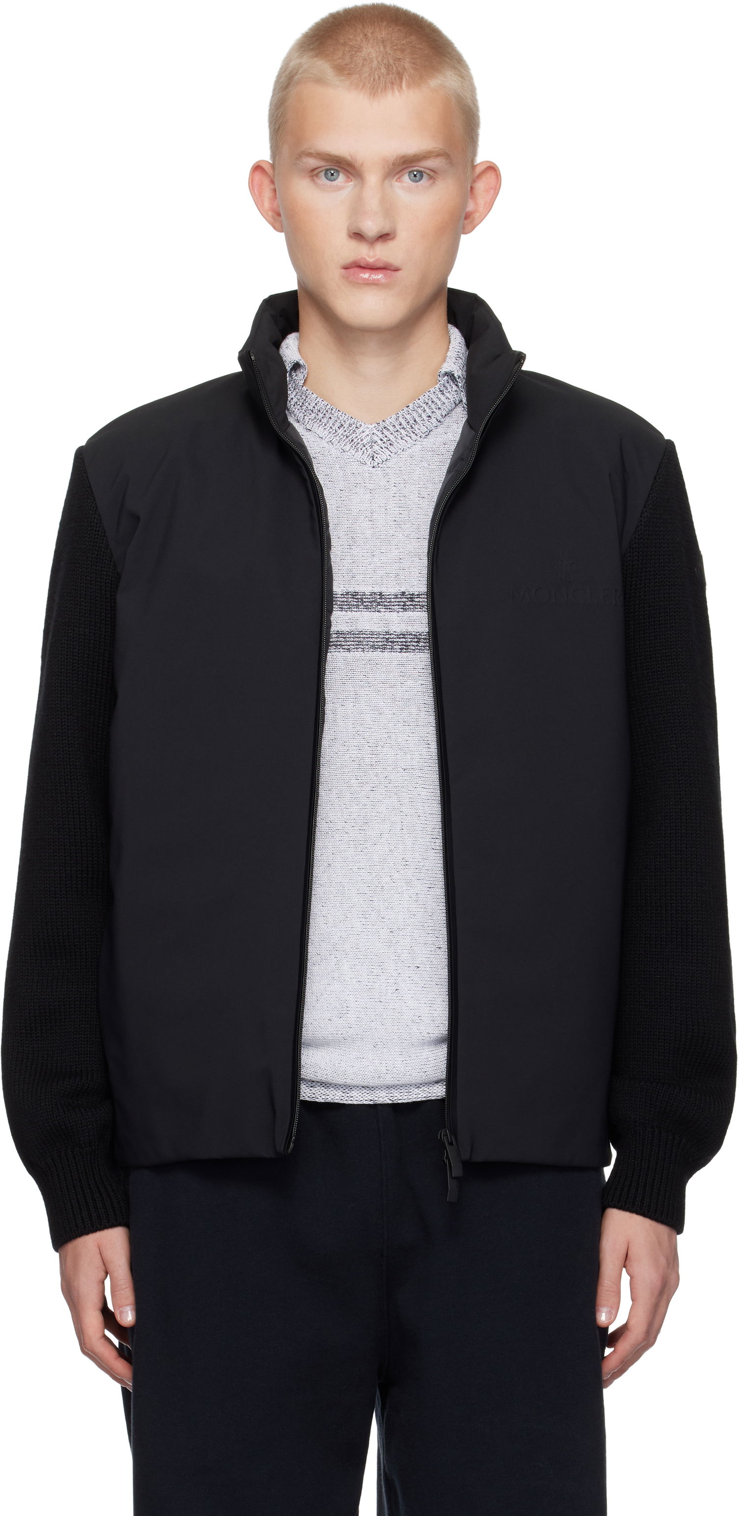 Пухо яке Moncler Cardigan Tricot Down Jacket Черно | J20919B00030M1282, 0