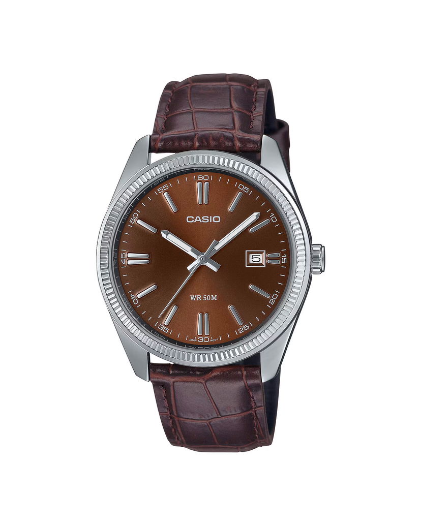 Часовник CASIO Analog Watch With Brown Dial And Brown Leather Strap Кафяво | MTP-1302PL-5AVEF