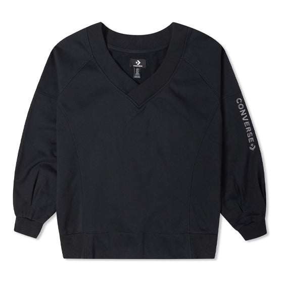 Пуловер Converse Loose Knit V-Neck Hoodie Черно | 10022959-A01