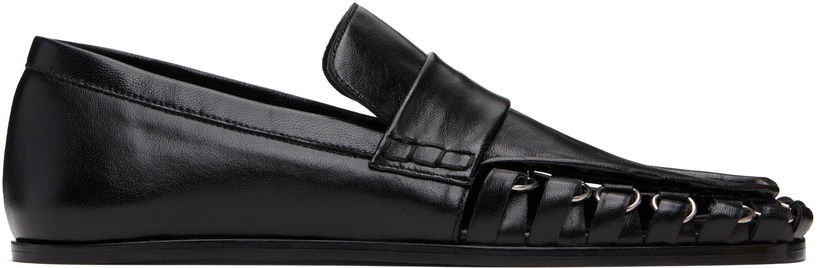 Кецове и обувки Jil Sander Jil Sander D-Ring Leather Loafers Черно | J15WR0026_P4835