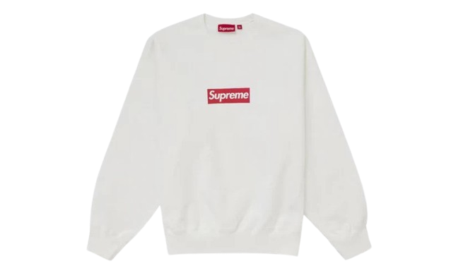 Пуловер Supreme Supreme Washed Box Logo Crewneck Sweatshirt Size L Бяло | SUP9, 0