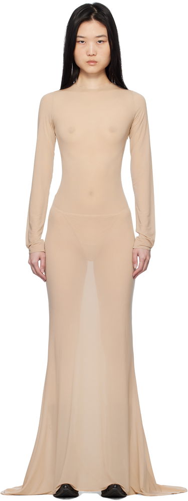 Pокля VETEMENTS Vetements Stocking Styling Maxi Dress Бежово | WA66DR200S, 0