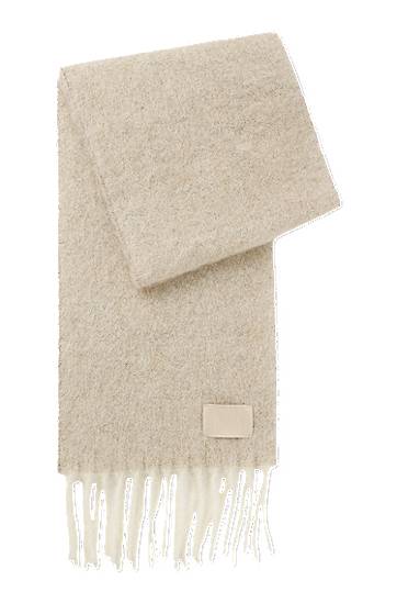 Italian-made fringed scarf with wool and alpaca