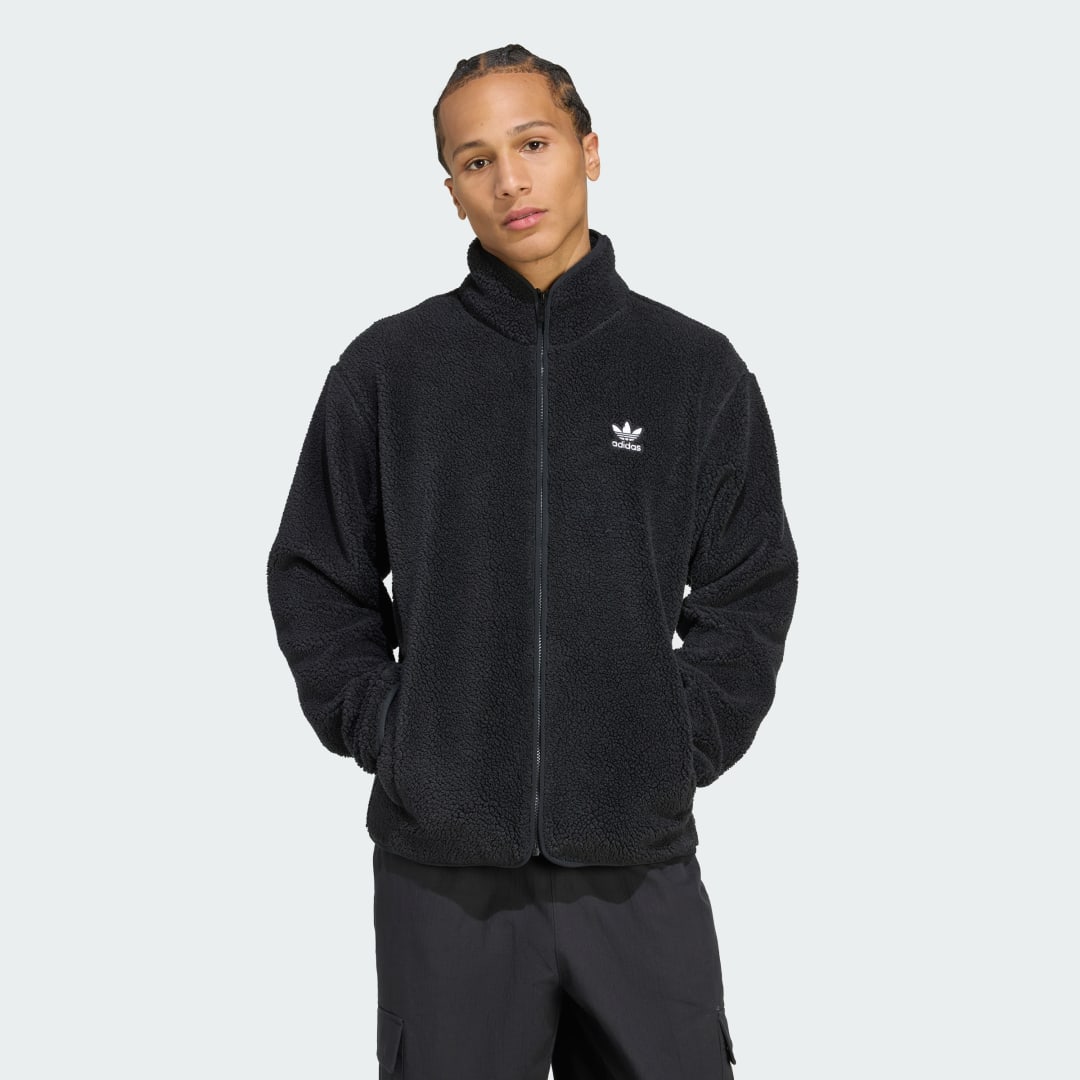 Яке adidas Performance Trefoil Essentials Teddy Fleece Jacket Черно | JV7676, 0