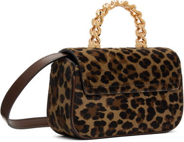 Дамска чанта Versace Mini Leopard Print Shoulder Bag Черно | 1013439_1A12240_6N24V, 2