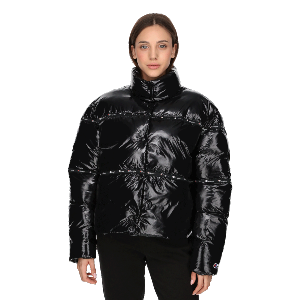 Пухо яке Champion Glossy Puffer Jacket with Logo Tape Черно | 112346-KK001, 0