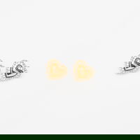 Beloved Heart Stud Earrings with Stones