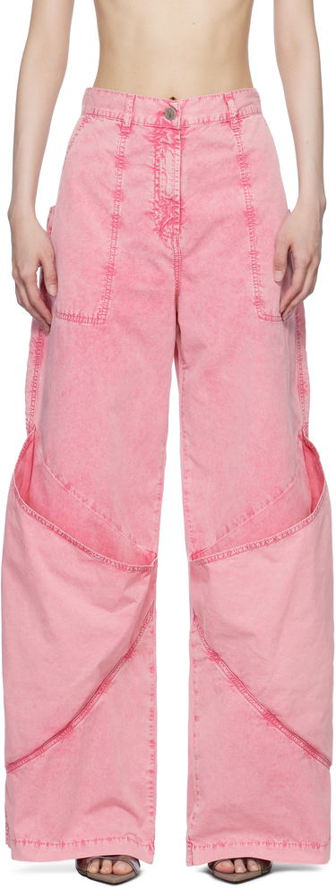 Карго панталони The Attico The Attico Long Wide-Leg Jeans Розово | 250WCP00198 DDC098AA, 0