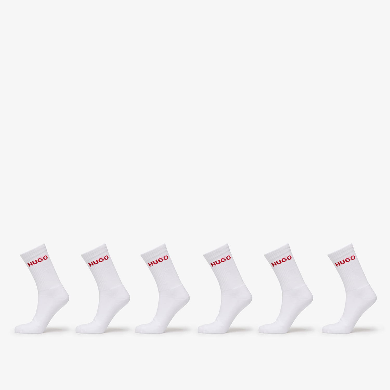Чорапи BOSS Hugo Rib Logo Sock 6-Pack White Бяло | 50510187-100, 0