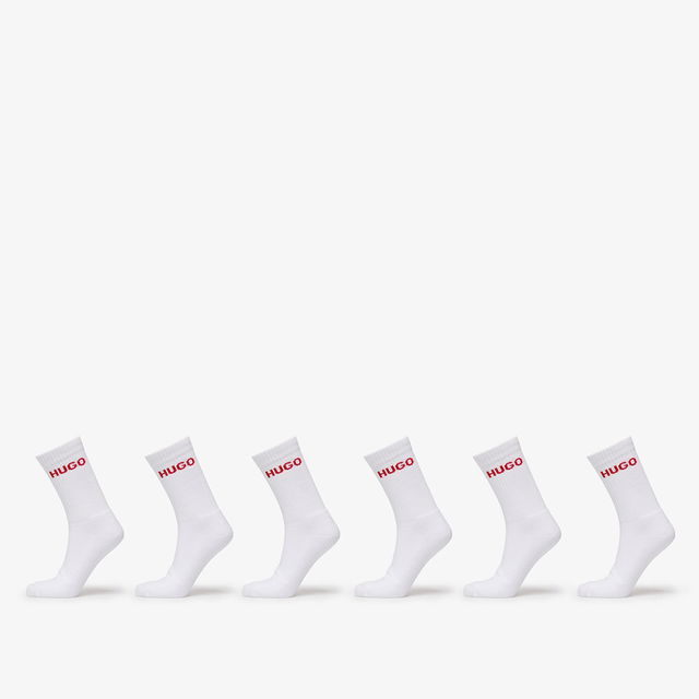 Hugo Rib Logo Sock 6-Pack White