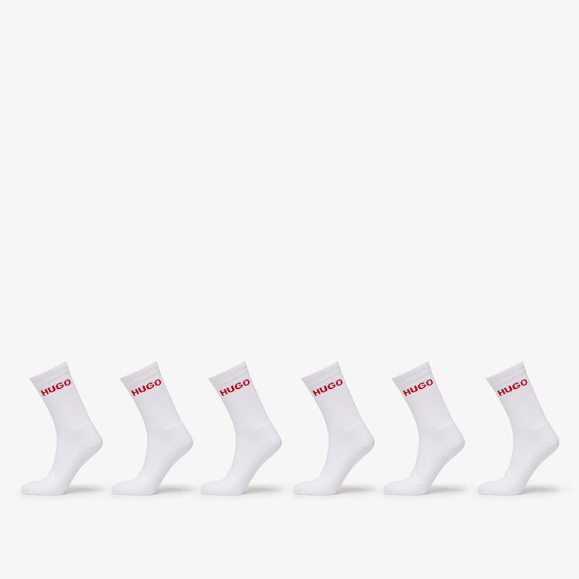 Чорапи BOSS Hugo Rib Logo Sock 6-Pack White Бяло | 50510187-100