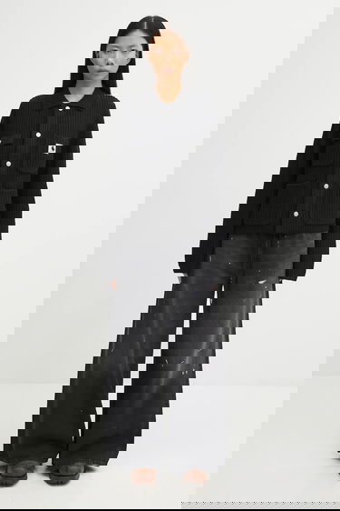 Пуловер Carhartt WIP Michigan Ribbed Knit Collared Wool Blend Sweater Черно | I035379.89XX, 4