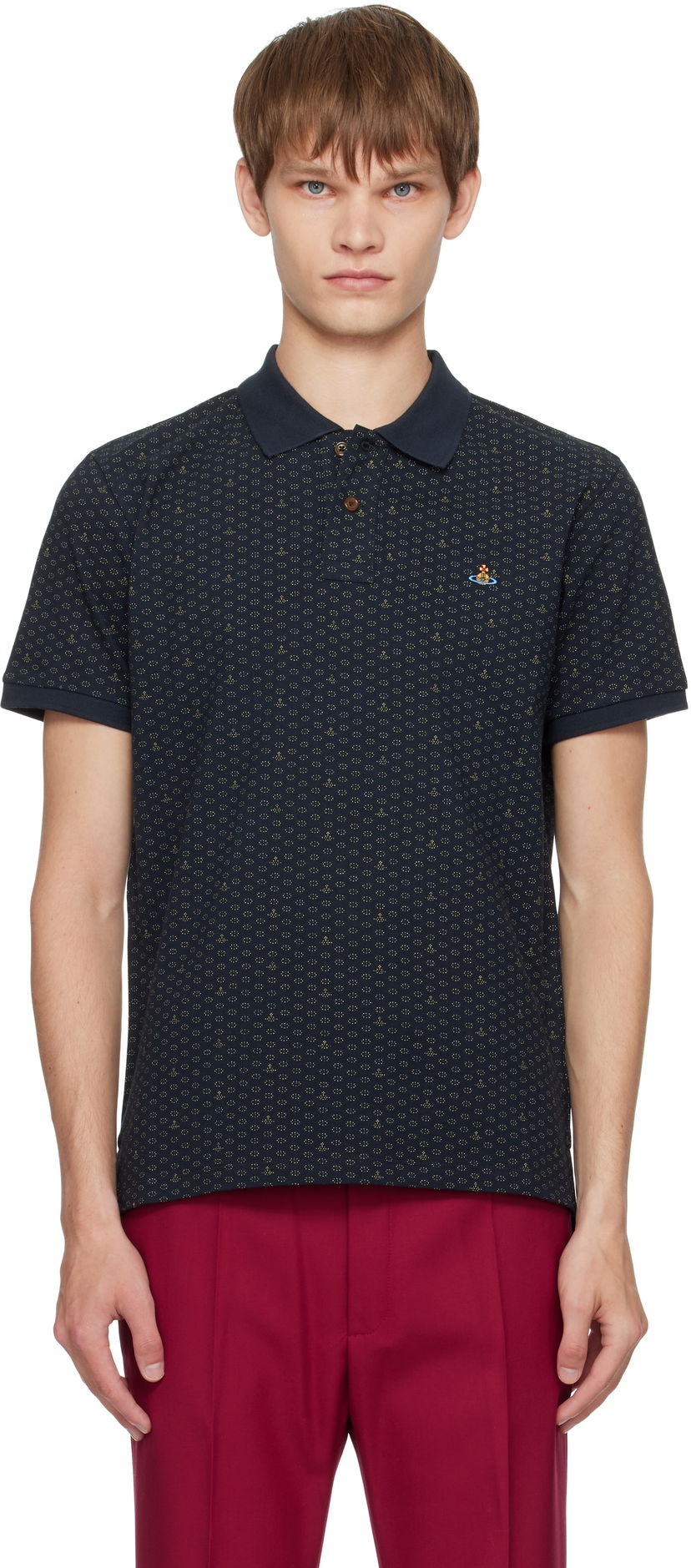 Поло тениска Vivienne Westwood Vivienne Westwood Classic Polo Тъмно синьо | 2H01000P-J009Q-