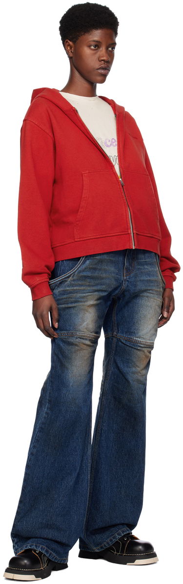 Суитчър We11done We11done Zip Hoodie Червено | WD-TJ0-24-785-U-RD, 3
