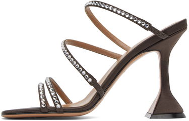 Аксесоари Amina Muaddi Amina Muaddi Naima Crystal Slipper Heeled Sandals Сиво | NAIMA CRYSTAL SLIPPER CL SATIN, 2