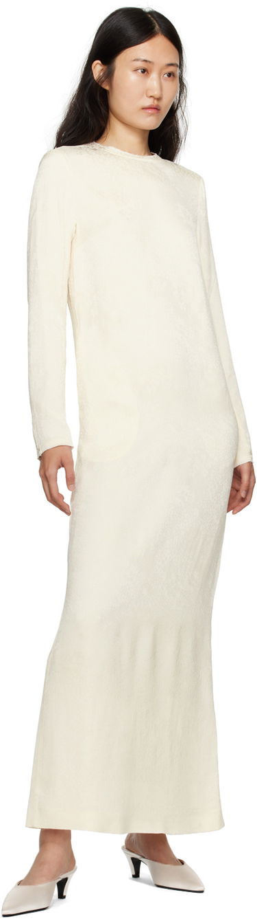 Pокля TOTEME TOTEME Jacquard Maxi Dress Бяло | 233-6036-277, 3