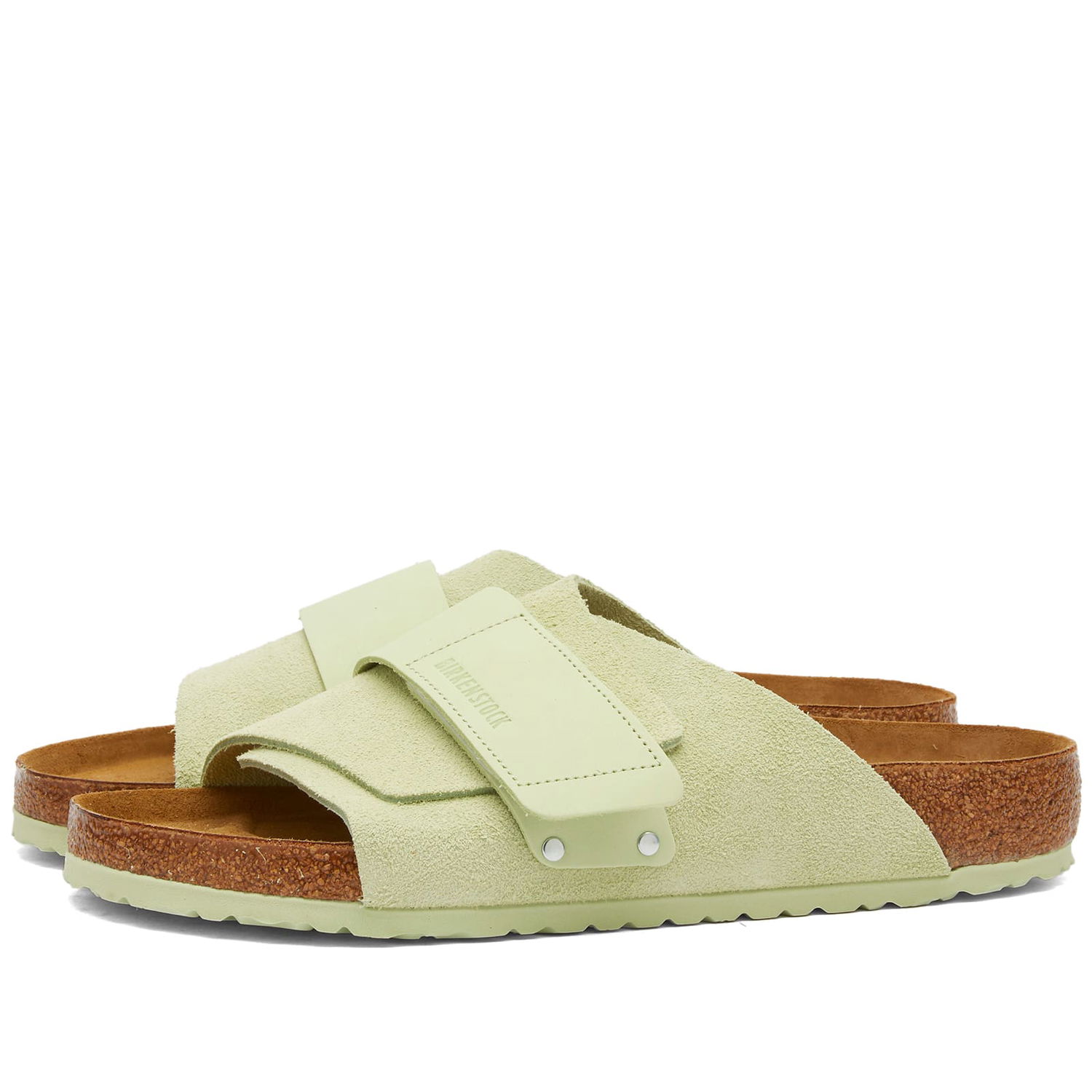 Кецове и обувки Birkenstock Kyoto in Faded Lime Suede, Size UK 10.5 | END. Clothing Бежово | 1026766, 0