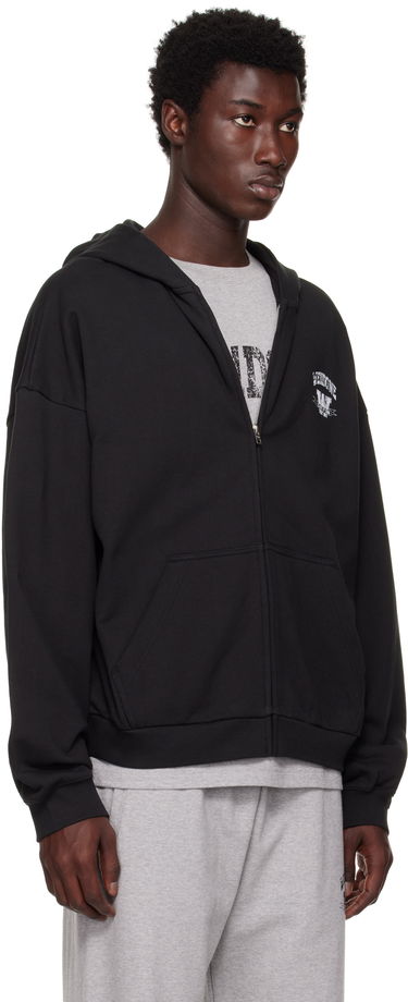 Суитчър We11done We11done Collegiate Zip-Up Hoodie Черно | WD-TJ2-25-846-U-BK, 1