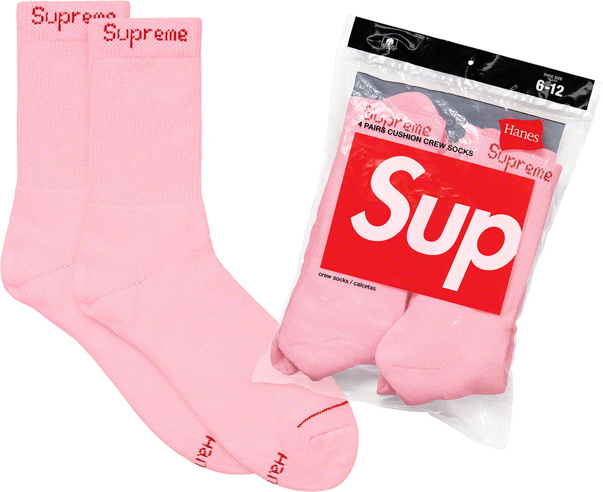 Чорапи Supreme Hanes Crew Socks (4 Pack) Розово | FW21A61, 0