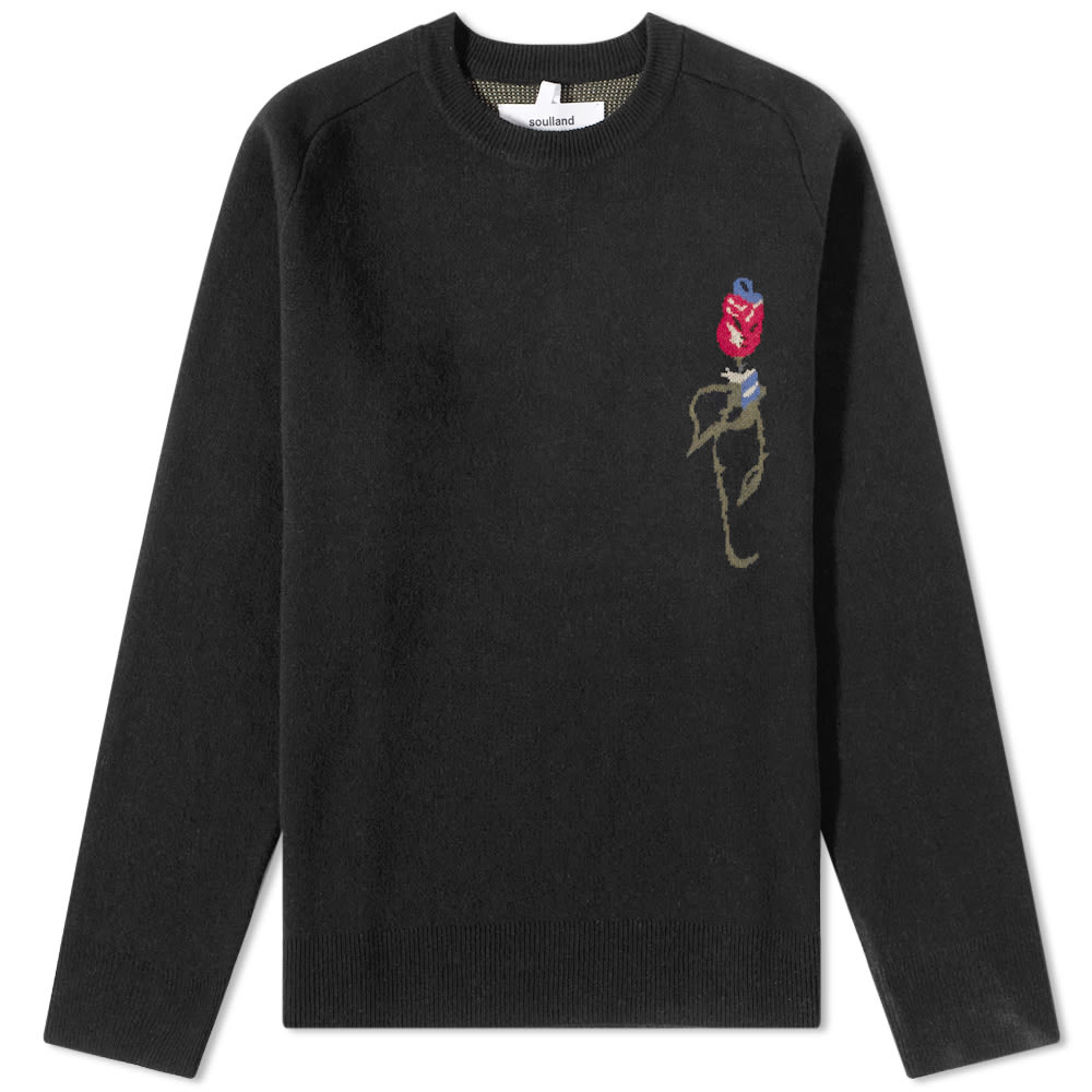 Суитчър Soulland Esrum Flower Crew Knit Черно | 22068-1179-BLK, 0