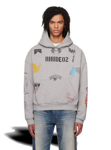 Суитчър Rhude Scribble Hoodie Сиво | RHFW23HO14489142