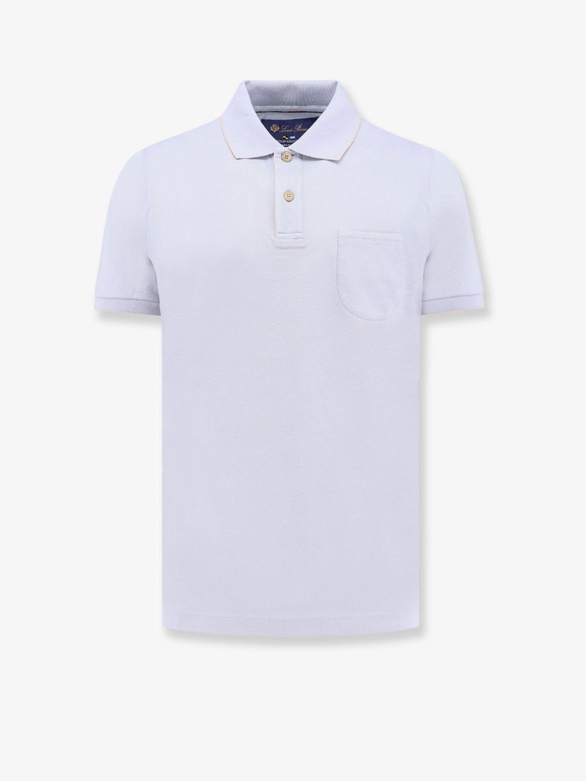 Поло тениска Loro Piana Polo Shirt Синьо | FAI048560GS