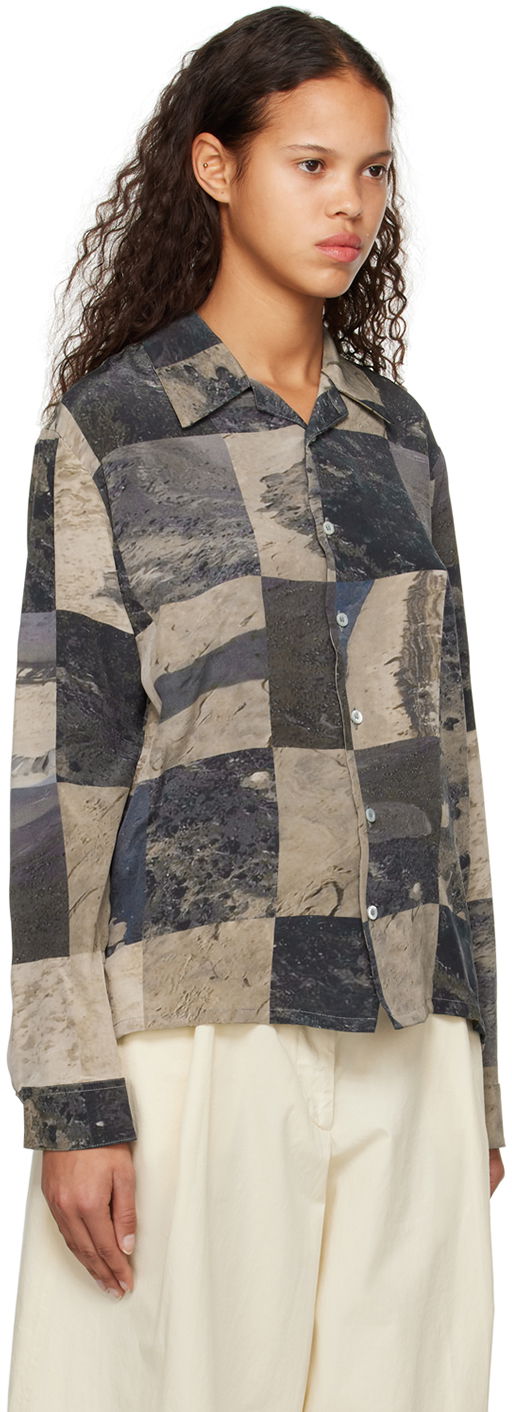 Риза Serapis Serapis Oil Sand Print Shirt Многоцветен | FW22_SS_2, 1