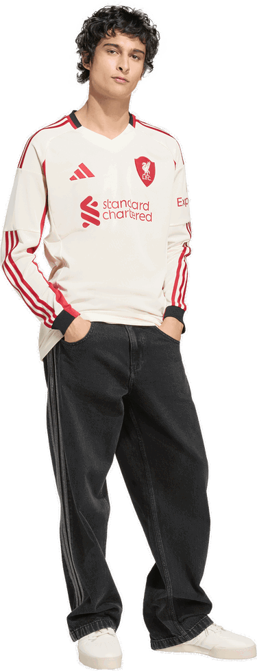 Фланелка adidas Performance Liverpool FC 25/26 Long Sleeve Away Jersey Бежово | JV6448, 4