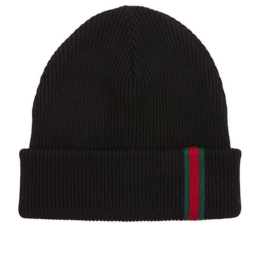 Шапка Gucci Gucci Web Knitted Beanie Черно | 834192-4G200-1000