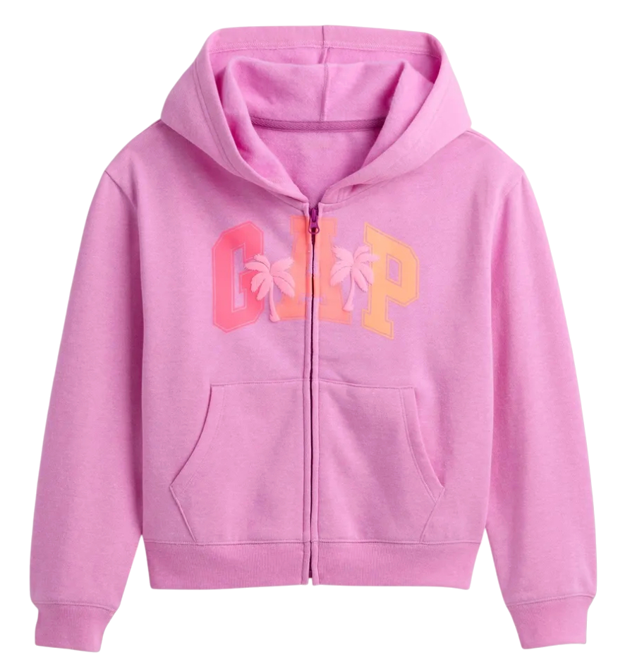 Суитчър GAP FullZip Hoodie with Palm Tree Logo Розово | 590786-04, 0