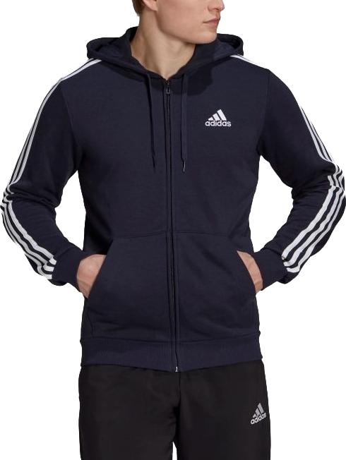 Суитчър adidas Originals Essentials French Terry 3-stripes Full Zip Черно | gk9033, 0